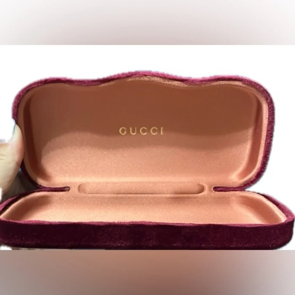 GUCCI Velvet Eyeglass Case, Burgundy